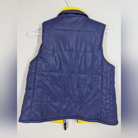 Vintage Northern Spirits Puffer Vest – Blue & Yellow Fleece – Size Small - Picture 6 of 6